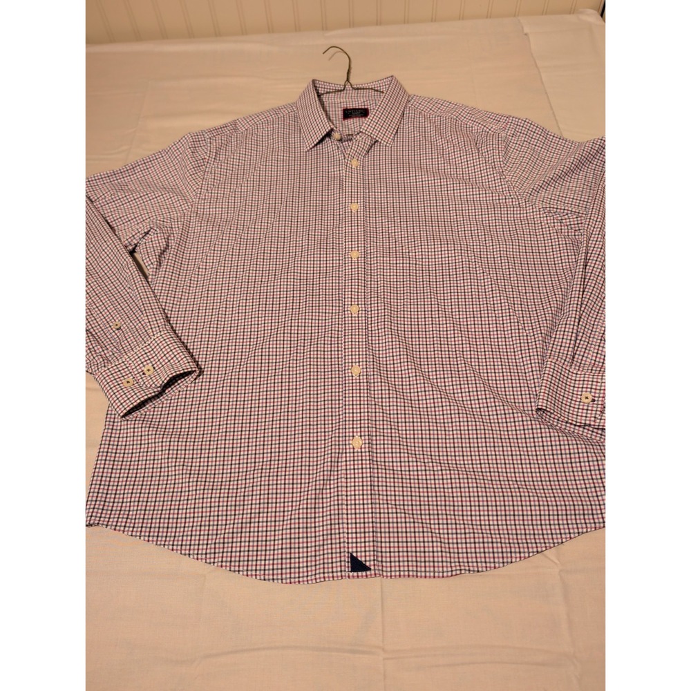 UNTUCKit Erbach-Pink Relaxed Fit Performance Shirt XL Pink Blue Check 40347